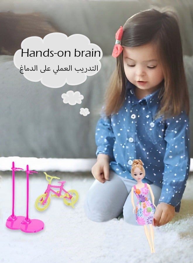 32Pcs Barbie Doll Clothes Bundle Dresses Shoes Crown, necklace Set Lot Accessories Girl Gift Fashion Design Kit for 30cm Doll Colorful Unique Doll Stuff - Image 5